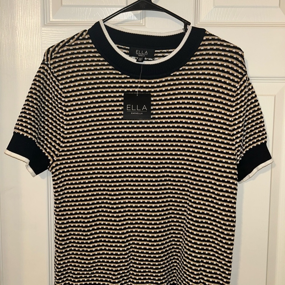 Ella Monochrome Birds Eye Knit Top